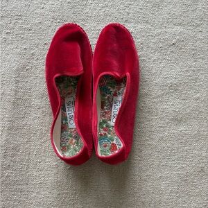 Cayumas Red Velvet Shoes, Size 38